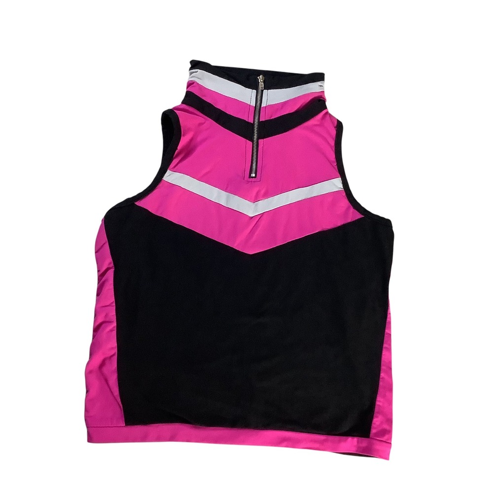 Thrill 94 Tank Top Girls Large Pink Black Sleeveless Mock Neck Y2K Cheer Style